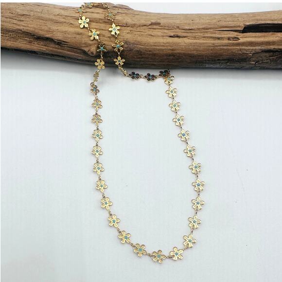 18K Gold Plated Daisy Choker - Non-Tarnish - Picture 1 of 9